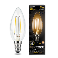 Лампа Gauss Filament Свеча 5W 420lm 2700К Е14 LED 103801105